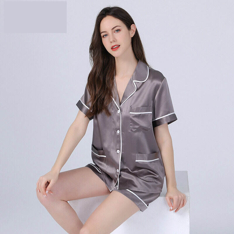 25momme short silk pajamas sets