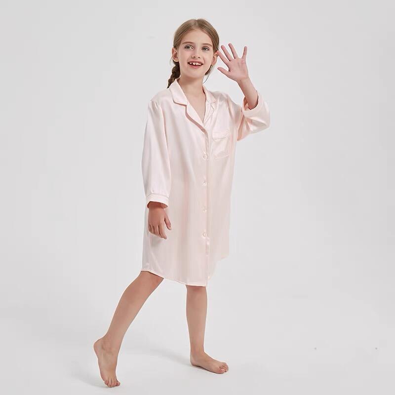 customized  silk sleepwear dress for Kids 