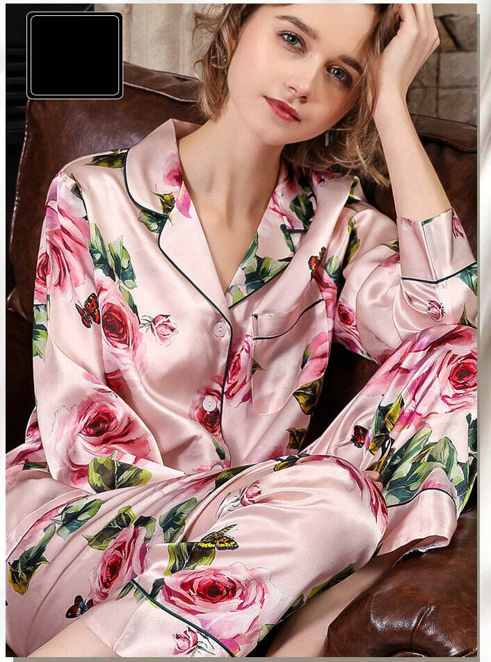 printed silk pajamas sets