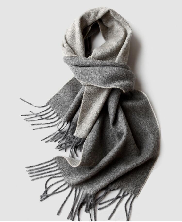 W03 Water ripple double-colored cashmere scarf
