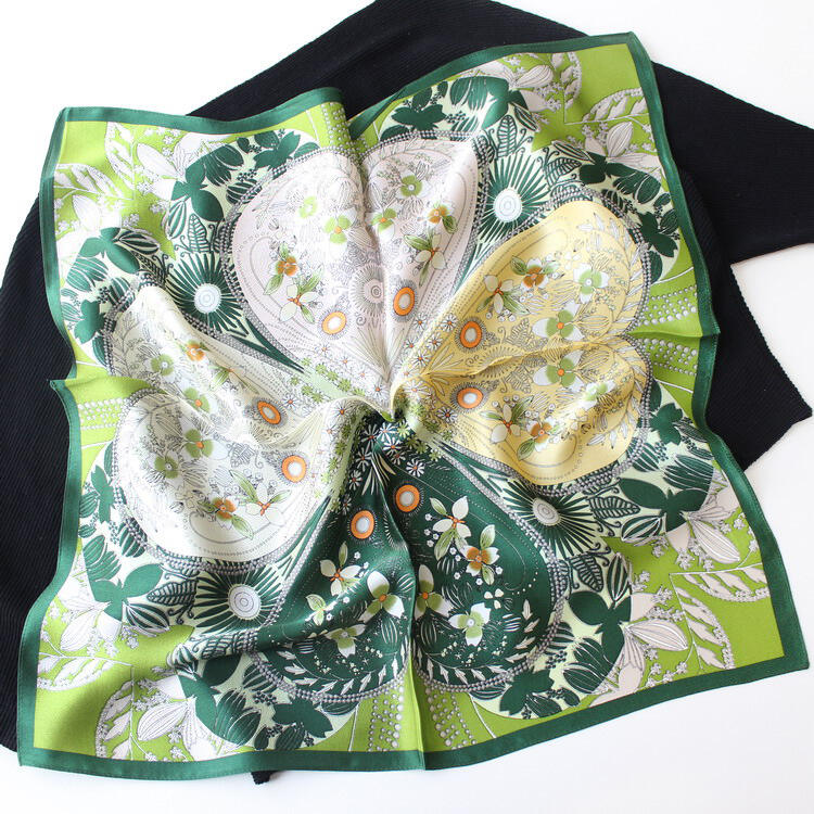 Printed Silk Satin Scarf 5524