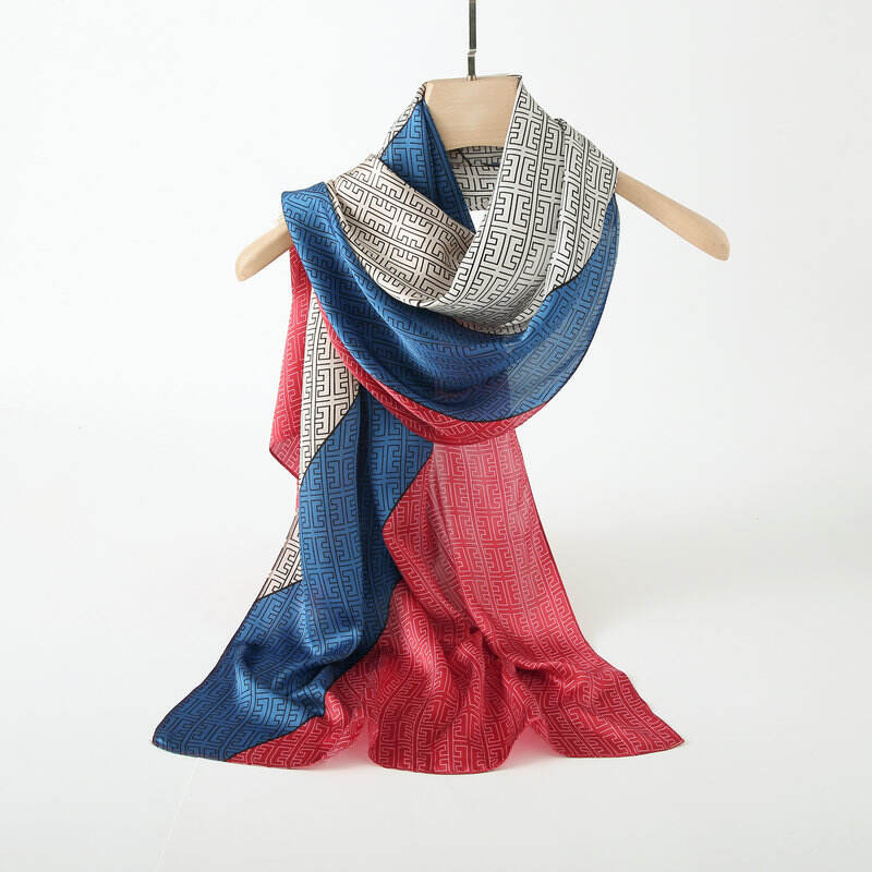 Print silk Long scarf L128932