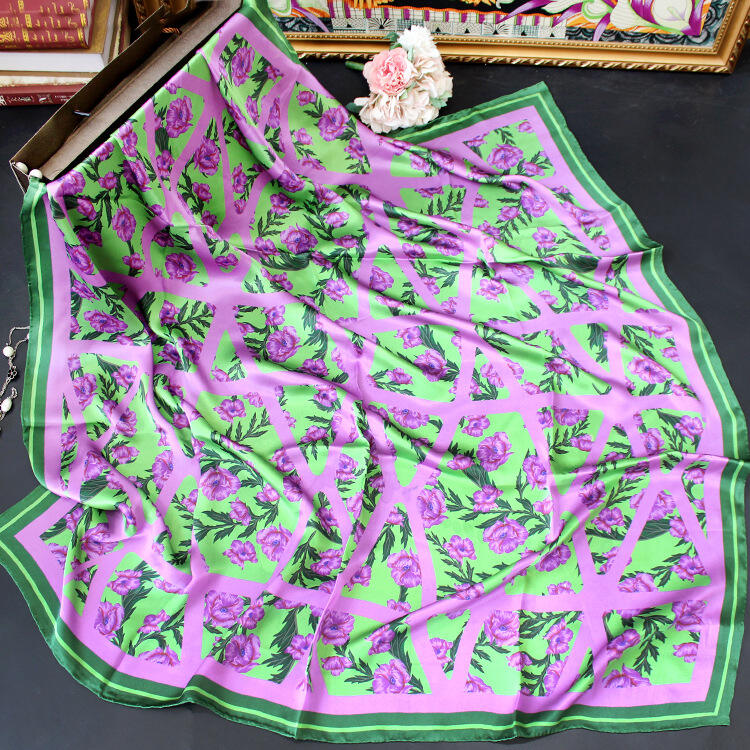 digital printed silk satin scarf 110318