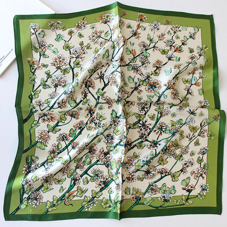 Printed Silk Satin Scarf 5551