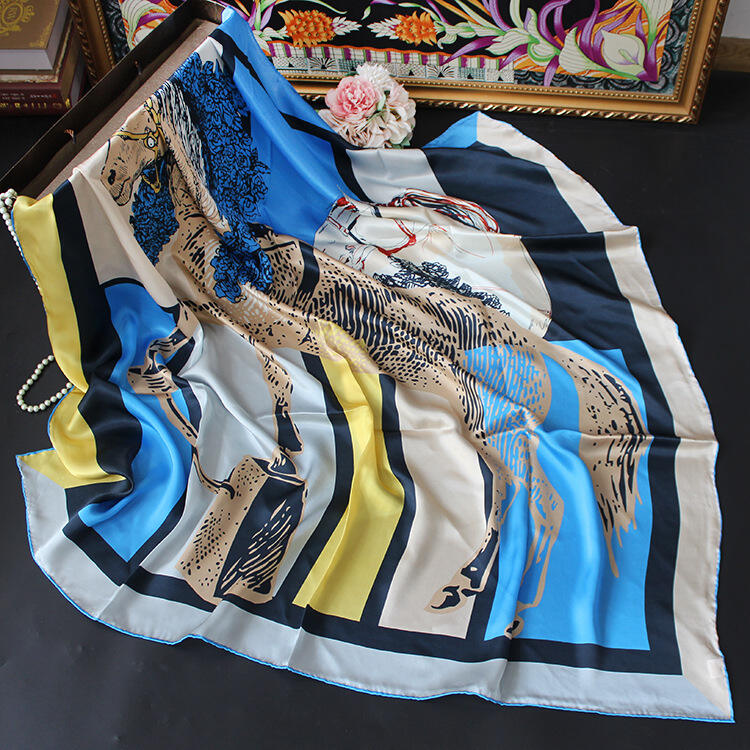 digital printed silk satin scarf 110268