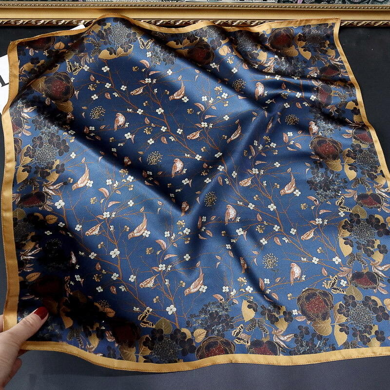 70cm print silk satin scarf 