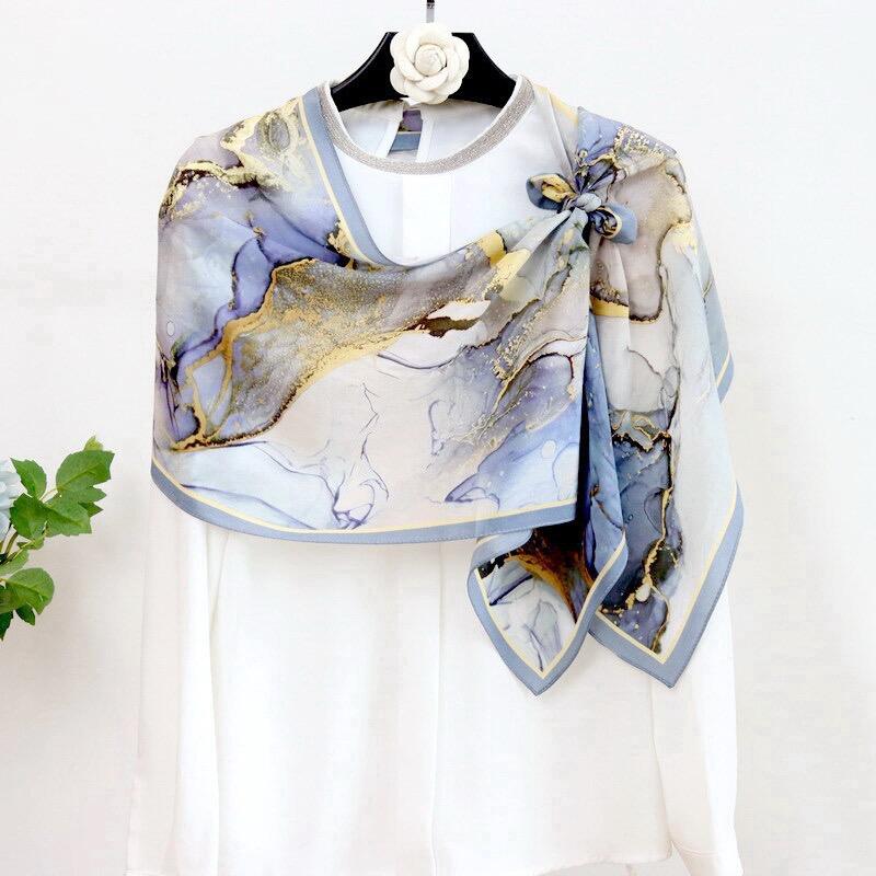 digital printed silk crepe de chine scarf