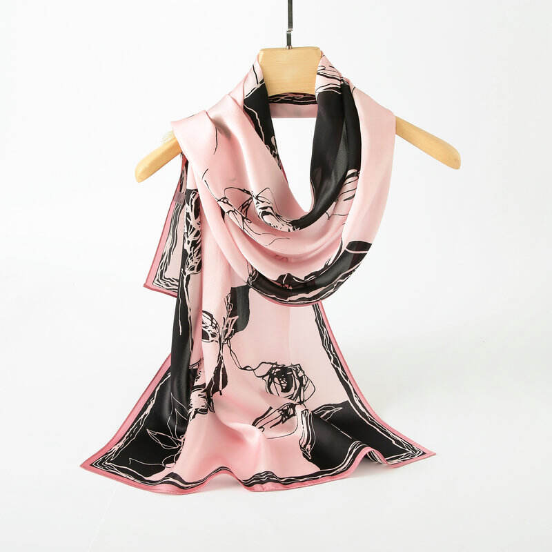 Print silk Long scarf L128929