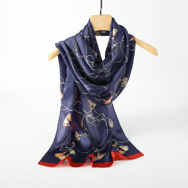 Print silk Long scarf L128926