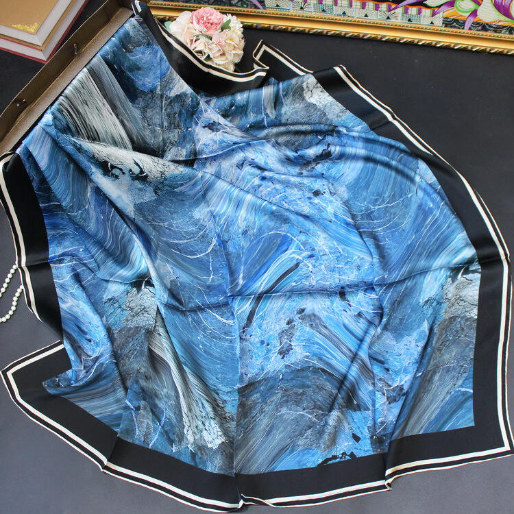 digital printed silk satin scarf 110187A