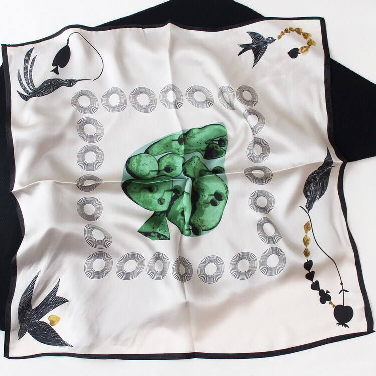 Printed Silk Satin Scarf 5541