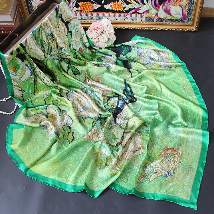 digital printed silk satin scarf 110263