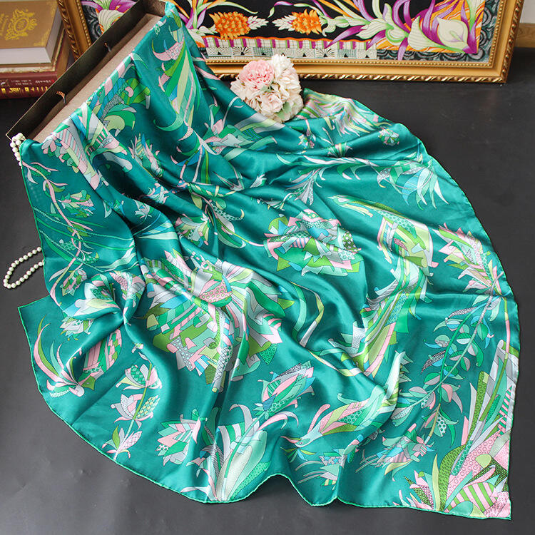 digital printed silk satin scarf 110261