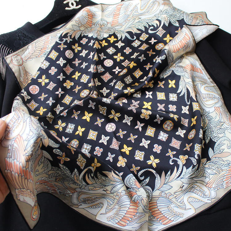 Printed Silk Satin Scarf 5532