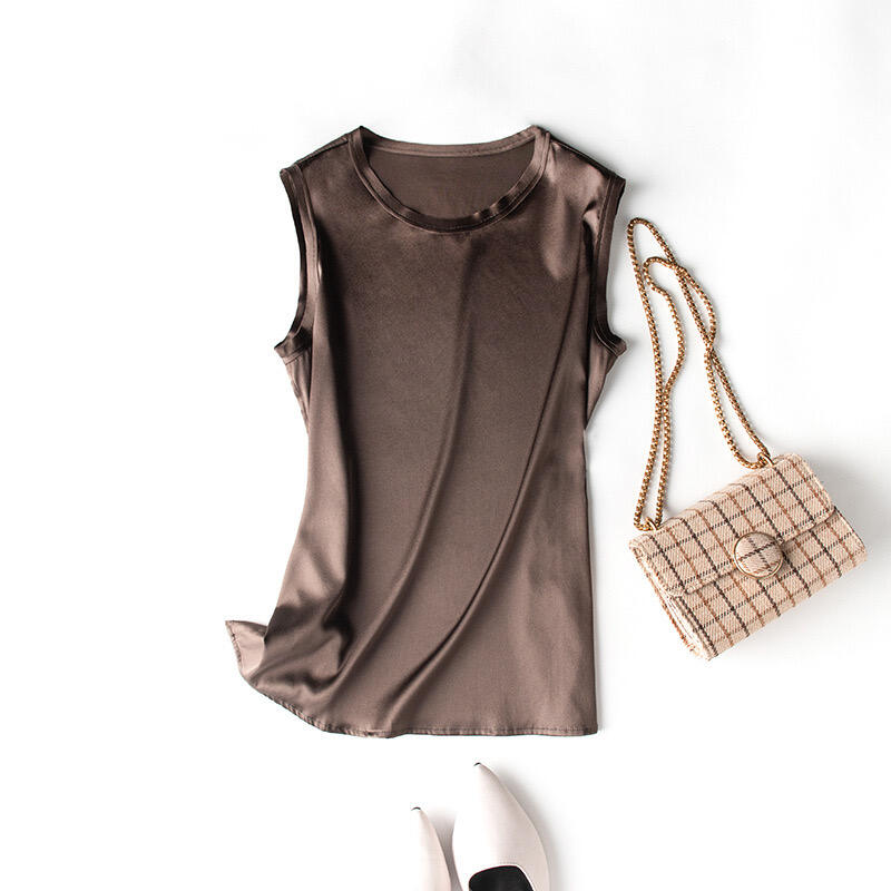 16 momme silk satin vest  for women 