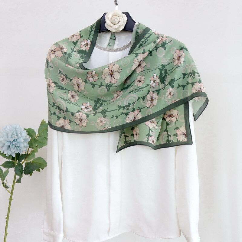 digital printed silk crepe de chine scarf