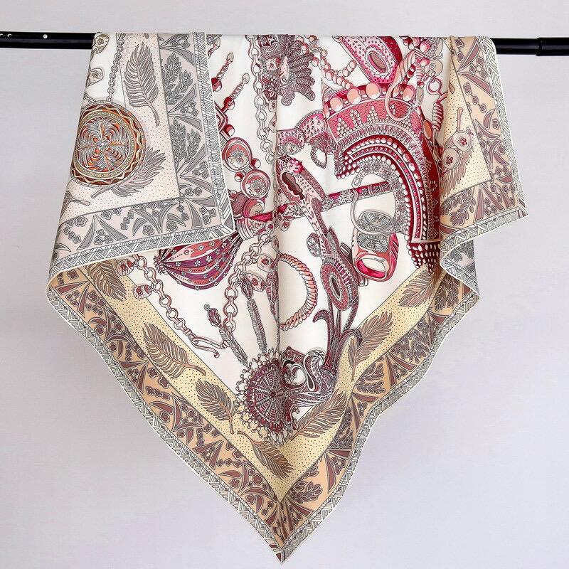 18momme Double side digital printed silk twill scarf 90223069