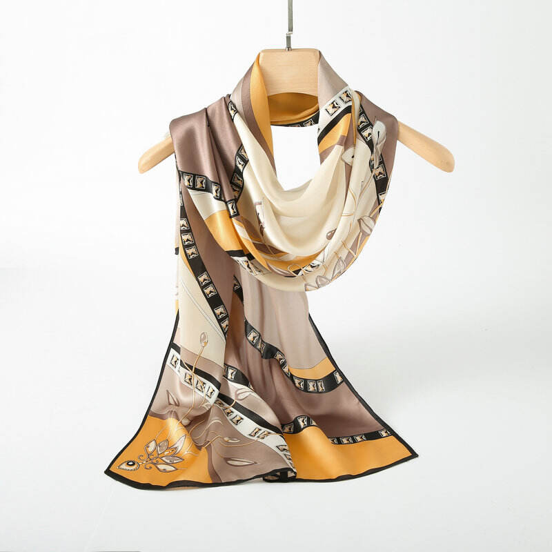 Print silk Long scarf L128927