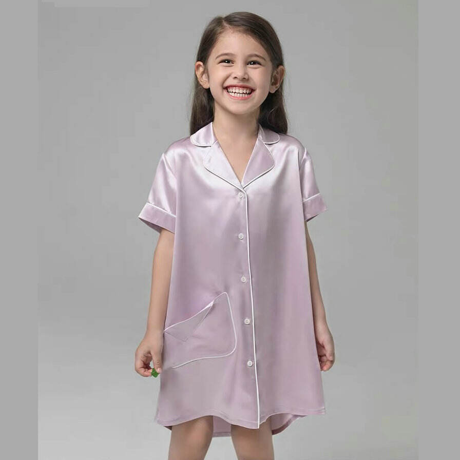 customized  silk sleepwear dress for Kids 