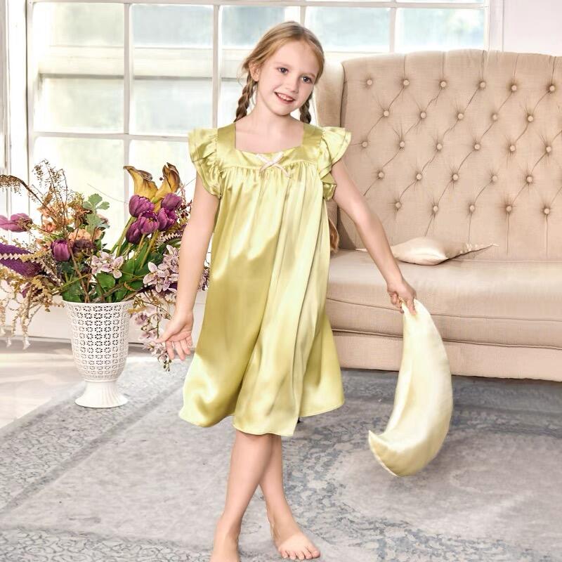 customized  silk sleepwear dress for Kids 