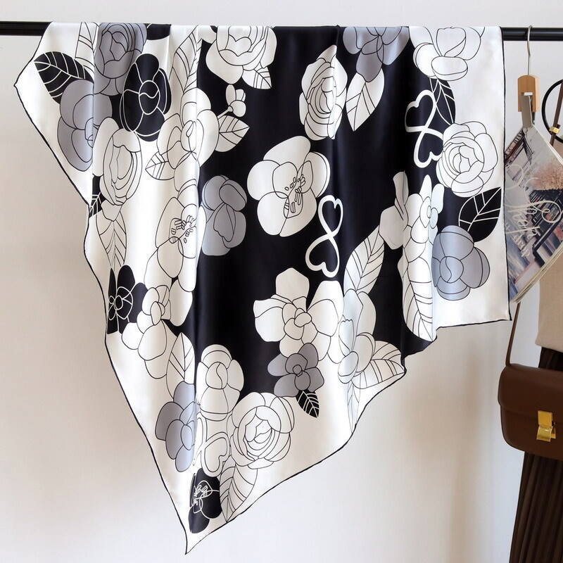 digital printed silk satin scarf 110123027