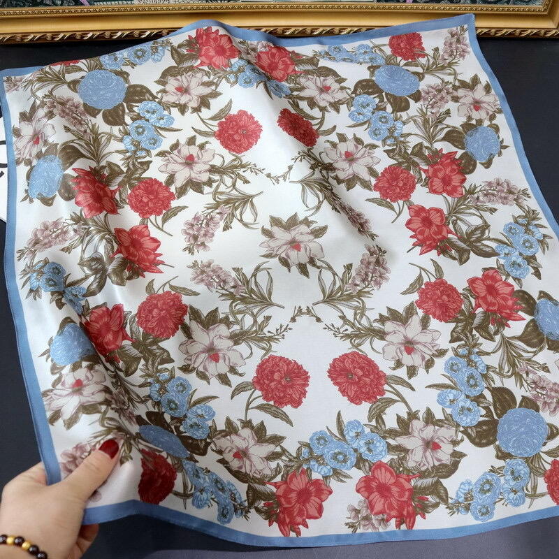 70cm print silk satin scarf