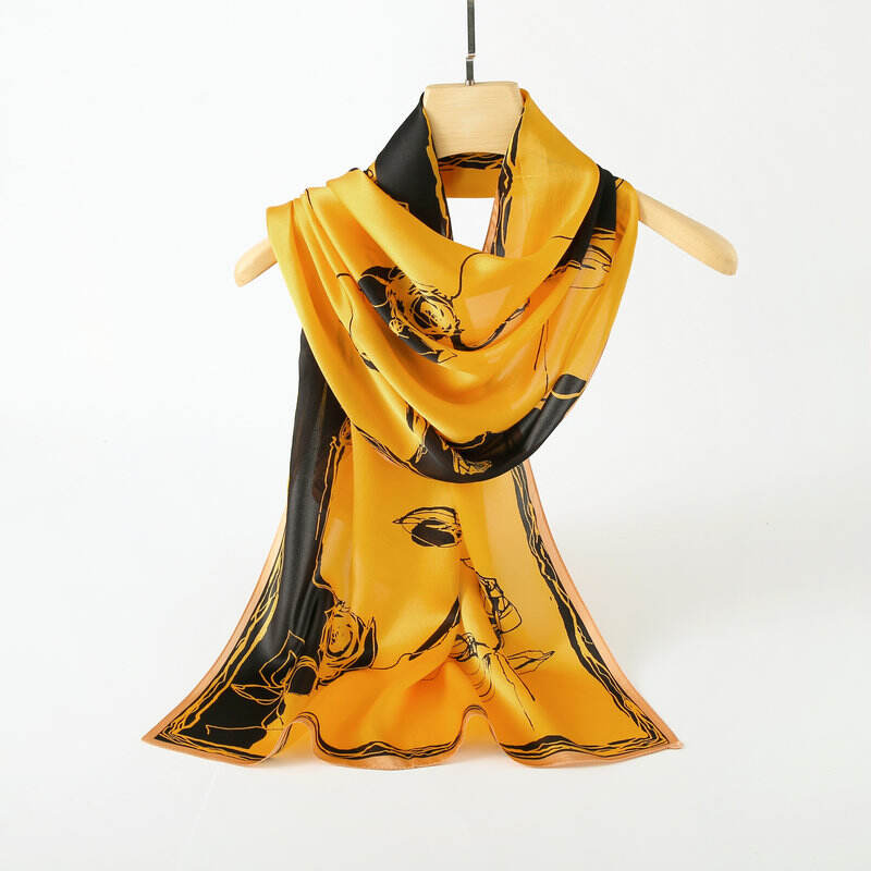 Print silk Long scarf L128931