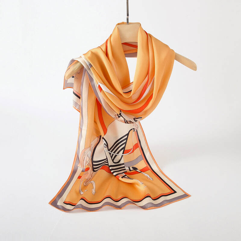 Print silk Long scarf L128914