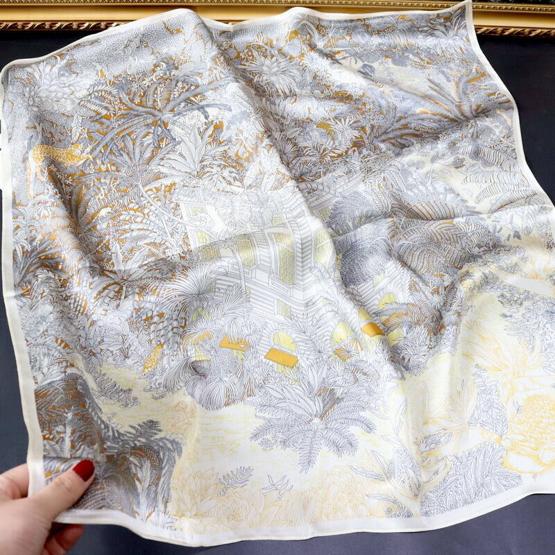 70cm print silk satin scarf 