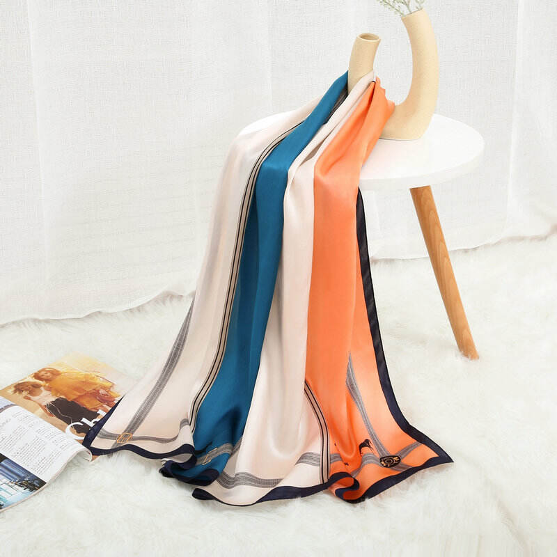 Print silk Long scarf L128901