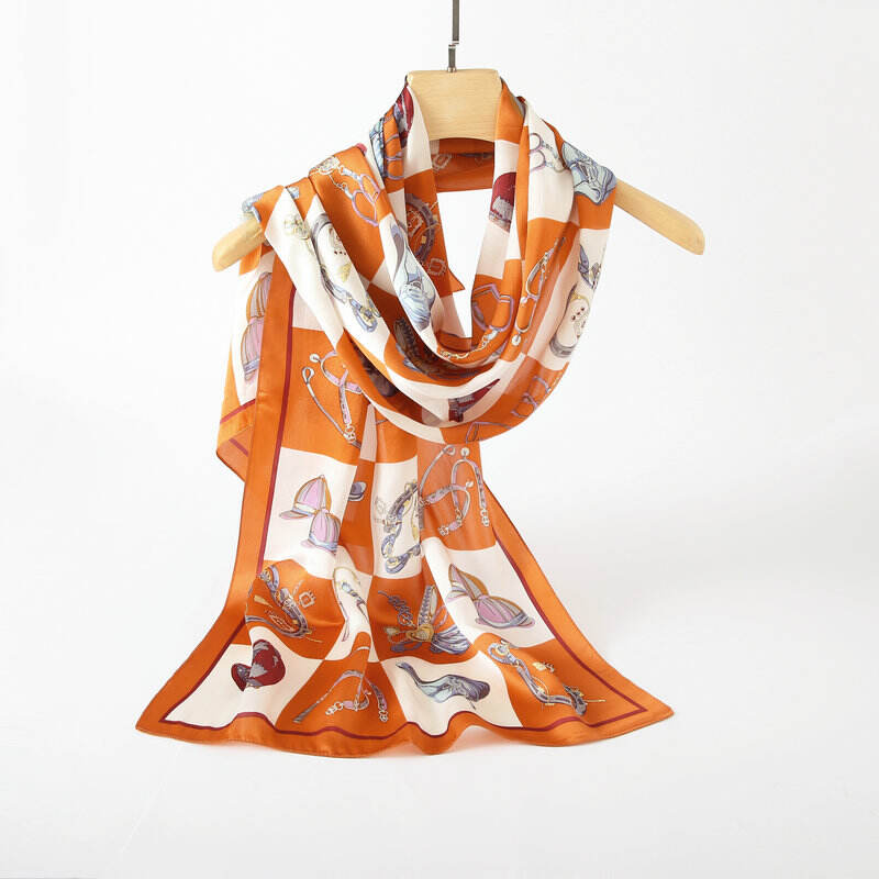 Print silk Long scarf L128910