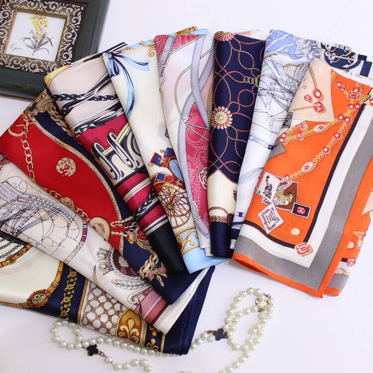 Printed Silk Satin Scarf sa32