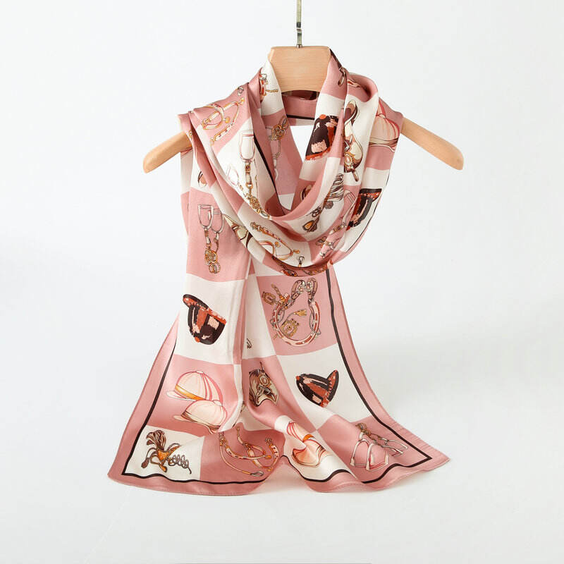 Print silk Long scarf L128923