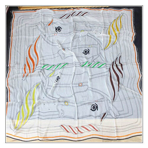 digital printed silk chiffon scarf 140251A