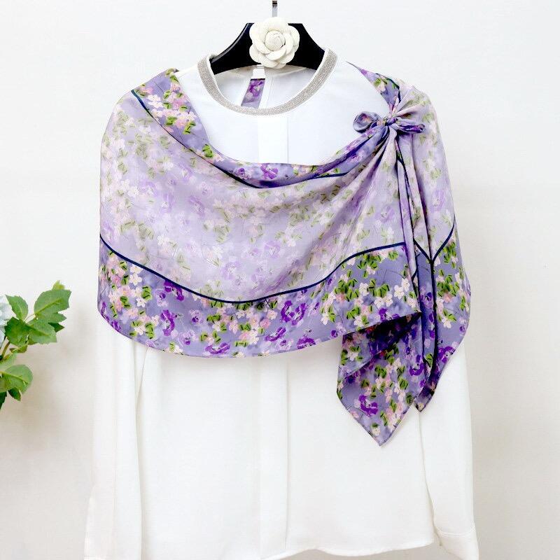 digital printed silk crepe de chine scarf