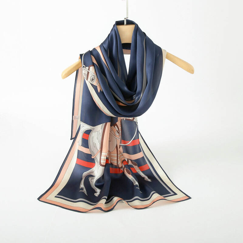 Print silk Long scarf L128915