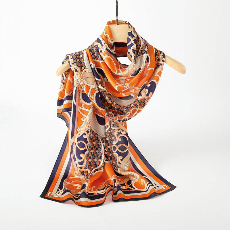 Print silk Long scarf L128904