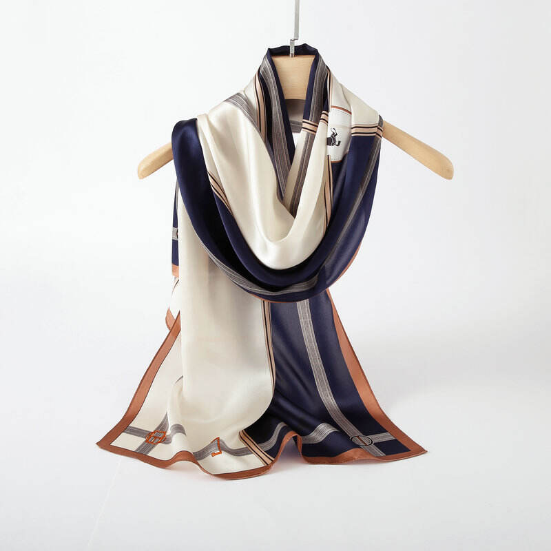 Print silk Long scarf L128919