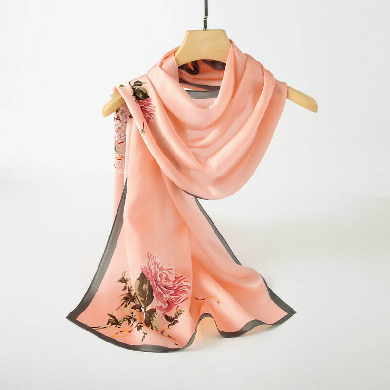 Print silk Long scarf L128935