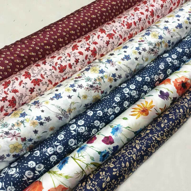 flowers print elastic Silk satin fabric