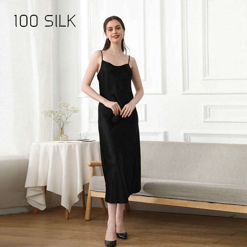 slip one piece silk long dress