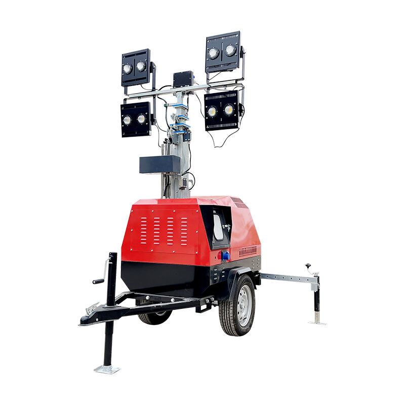 High Quality Generator Solar Light Tower Handheld Mobile Light Tower with Hydraulic Lifting Competitive Price