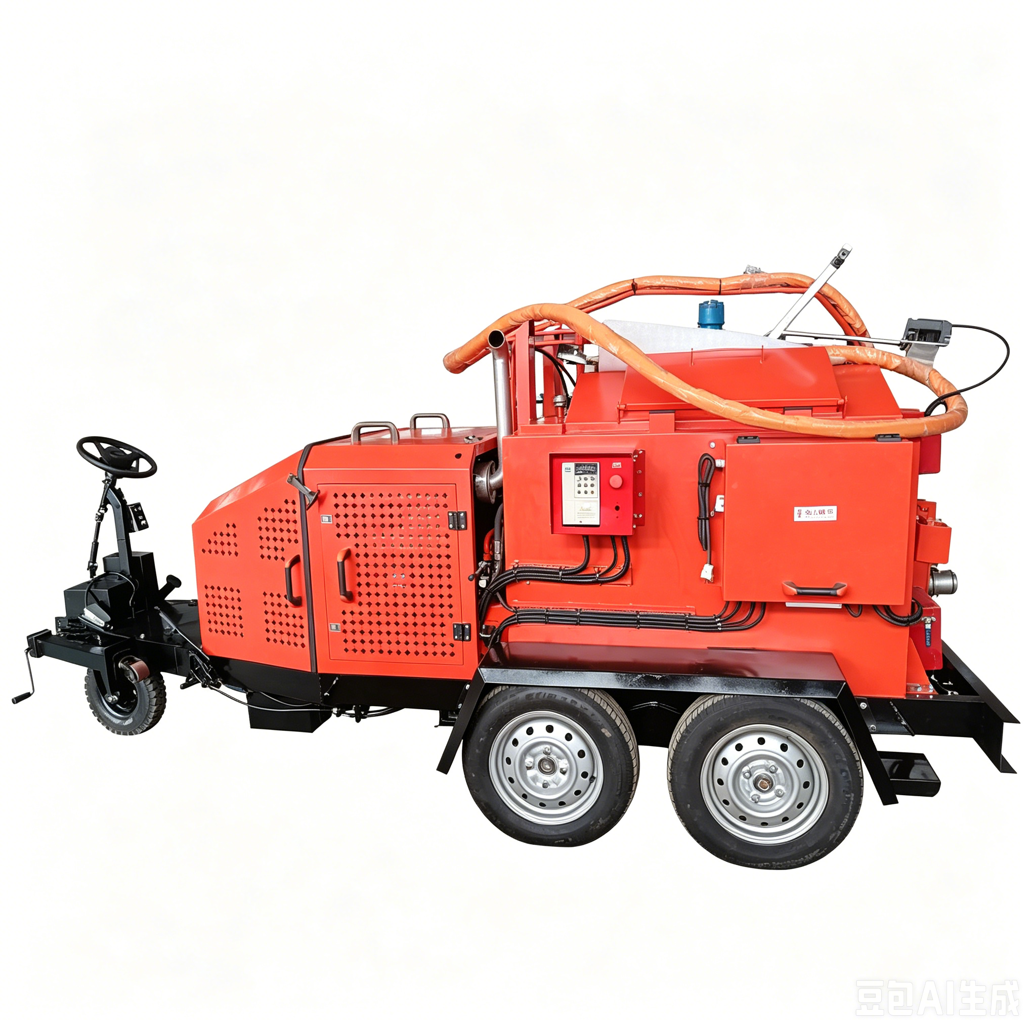 500L Self-Propelled Hydraulic Road Crack Sealing Machine, Full Hydraulic Driving & Stirring Asphalt Crack Filler with Intelligent Heating Burner for Highway Pavement Joint Repair