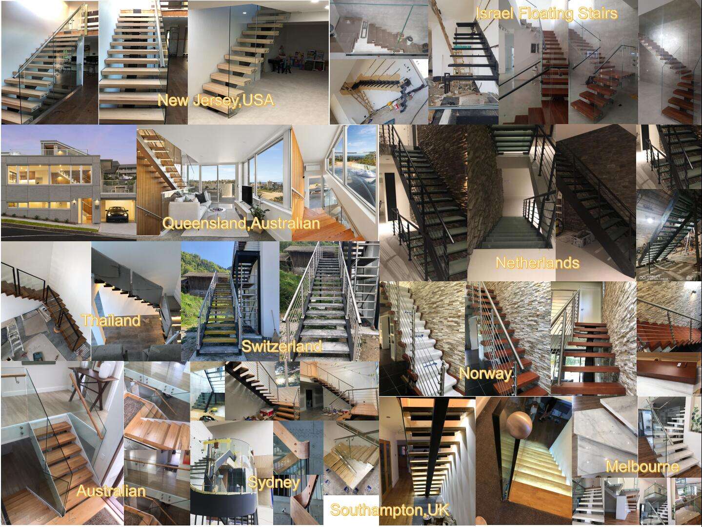 Superior staircase Factory direct sales in China Carbon steel solid wood ladder customization factory