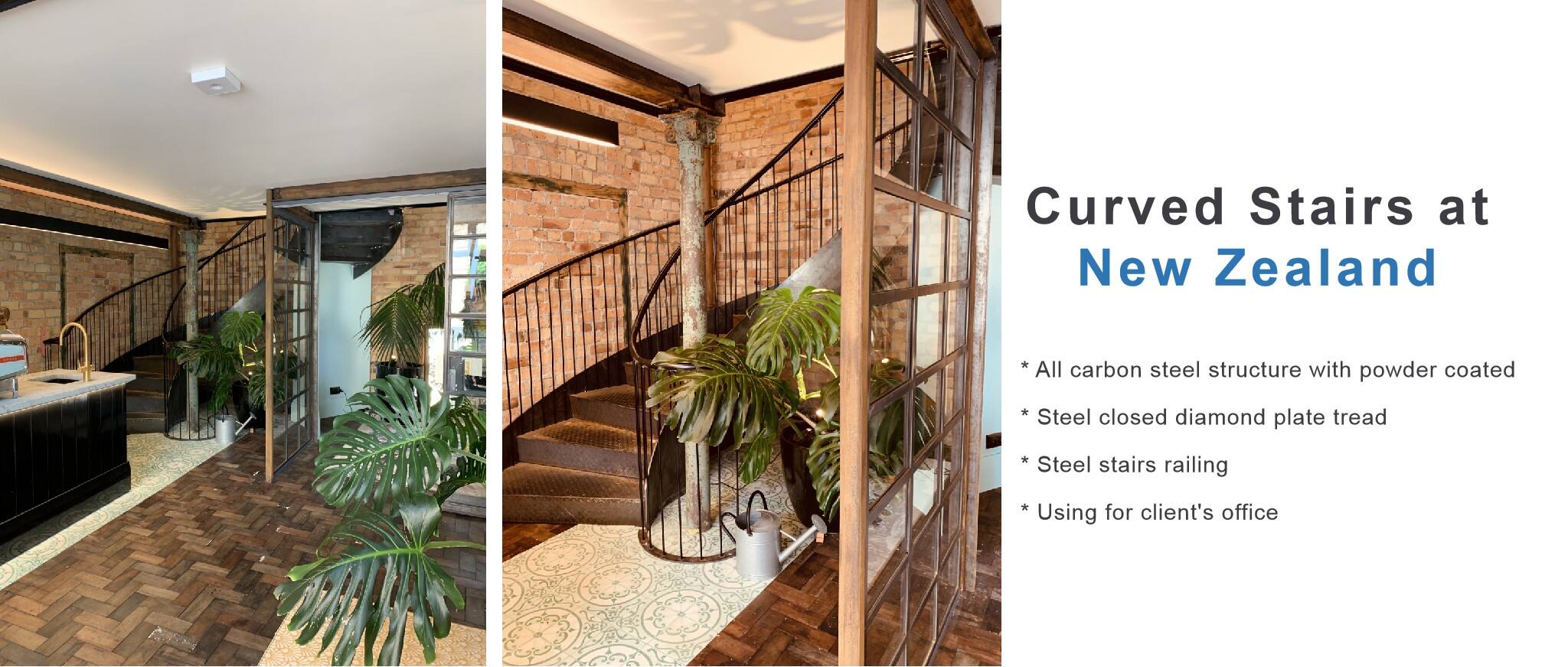 Made in china American standard solid wooden indoor metal curved stringer straight staircase factory