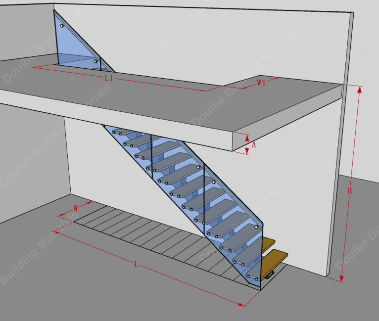 Superior staircase Factory direct sales in China Carbon steel solid wood ladder customization manufacture