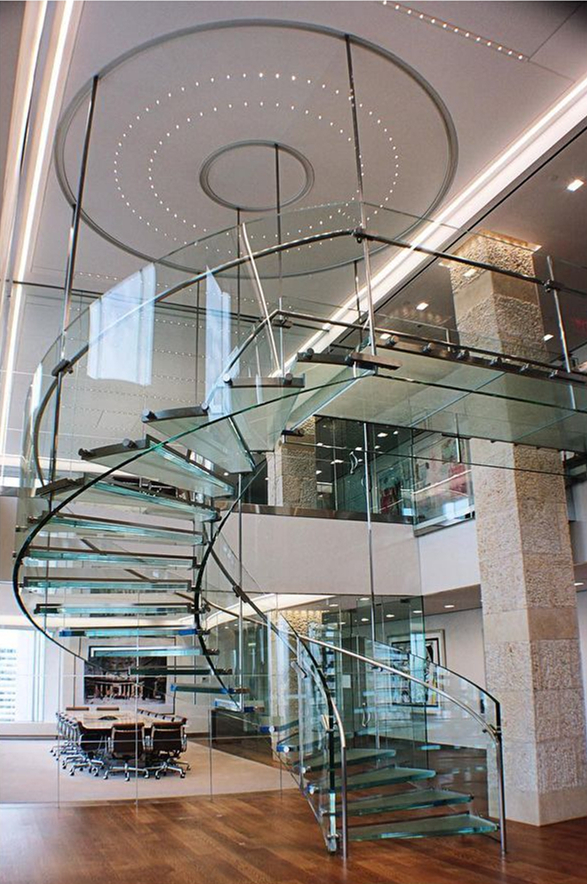 Customized Stainless Steel Marble curved Stairs Easy Installation Curved Indoor Design for Modern Hotels manufacture