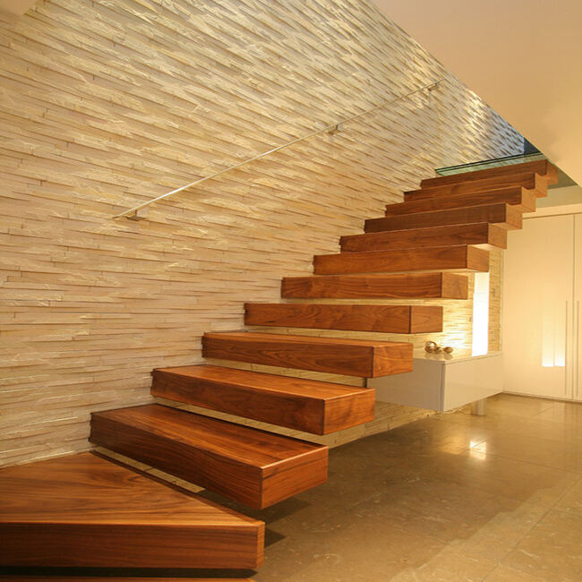 standard modern interior straight staircase led light with sensor wall lights floating staircase wooden tread details