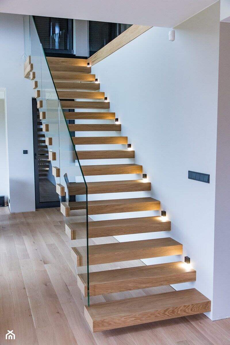 DB European-style staircase solid wood step floating stairs interior custom stairs space saving details