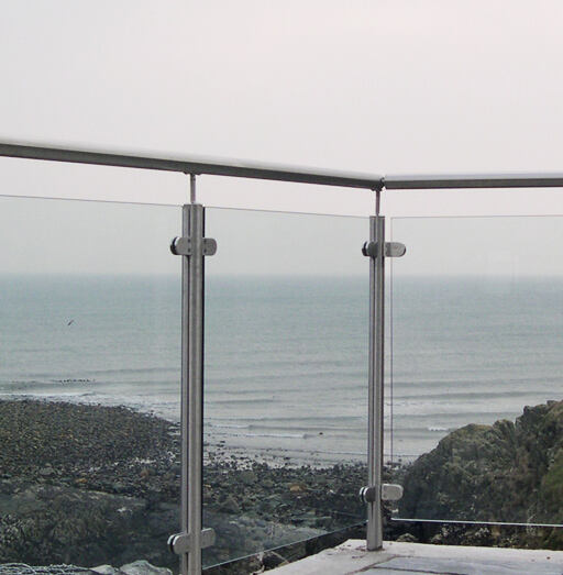 Modern design stair railing baluster system balcony glass railing post manufacture